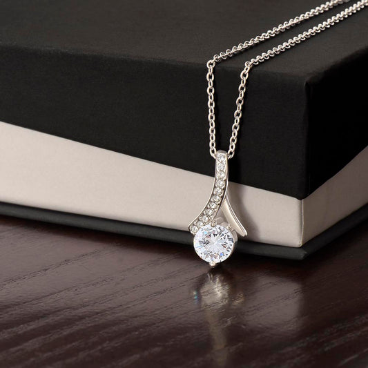 Collana Elegante con Ciondolo a Fiocco e Zircone | Regalo di Luce per Lei