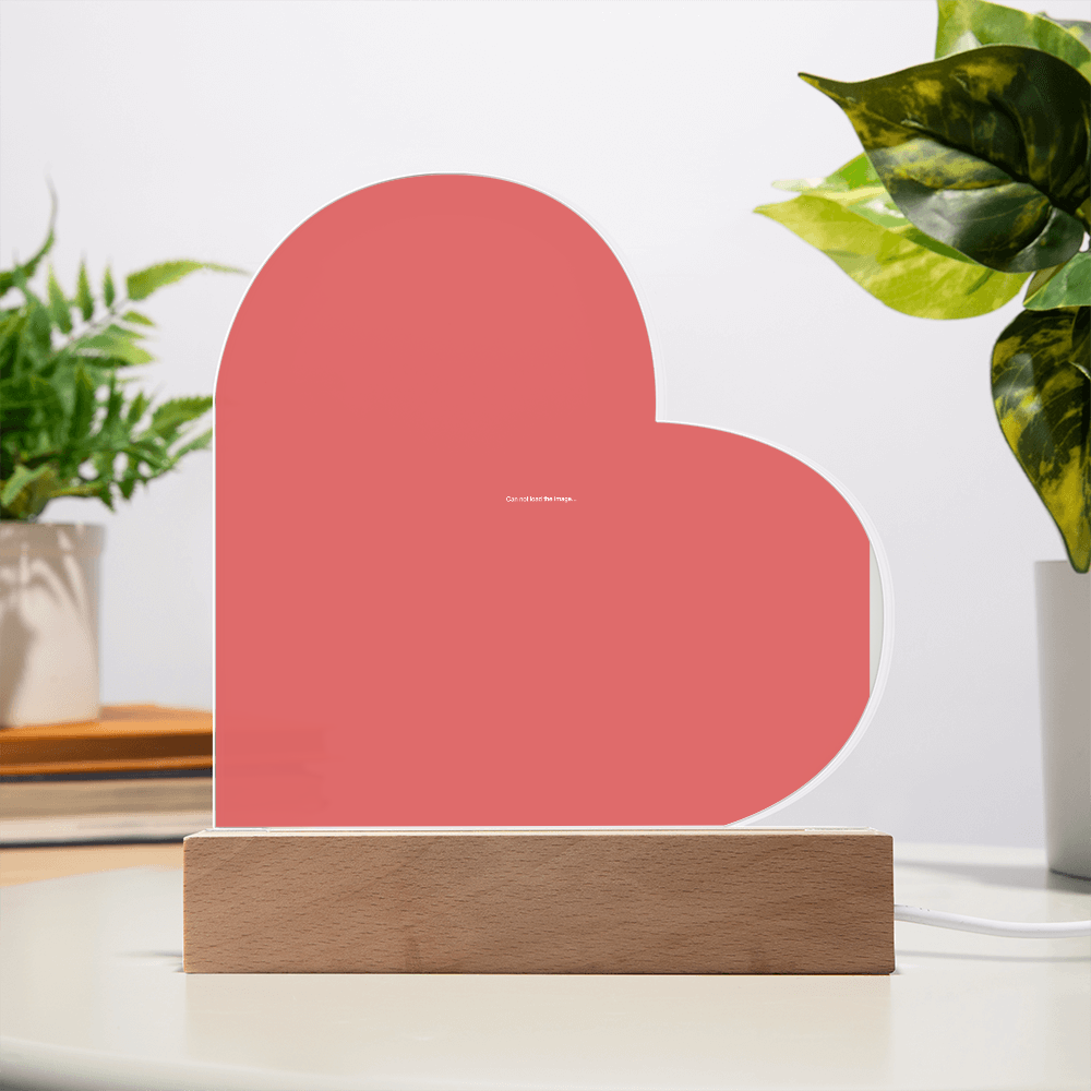 Targa a Cuore in Acrilico Personalizzata con Luce LED | Regalo Luminoso Unico
