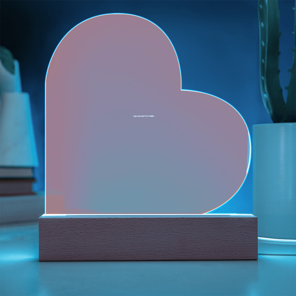 Targa a Cuore in Acrilico Personalizzata con Luce LED | Regalo Luminoso Unico