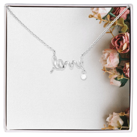 Collana con Scritta Love in Corsivo Elegante | Regalo Romantico per Lei