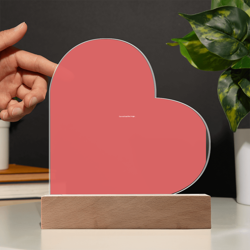 Targa a Cuore in Acrilico Personalizzata con Luce LED | Regalo Luminoso Unico