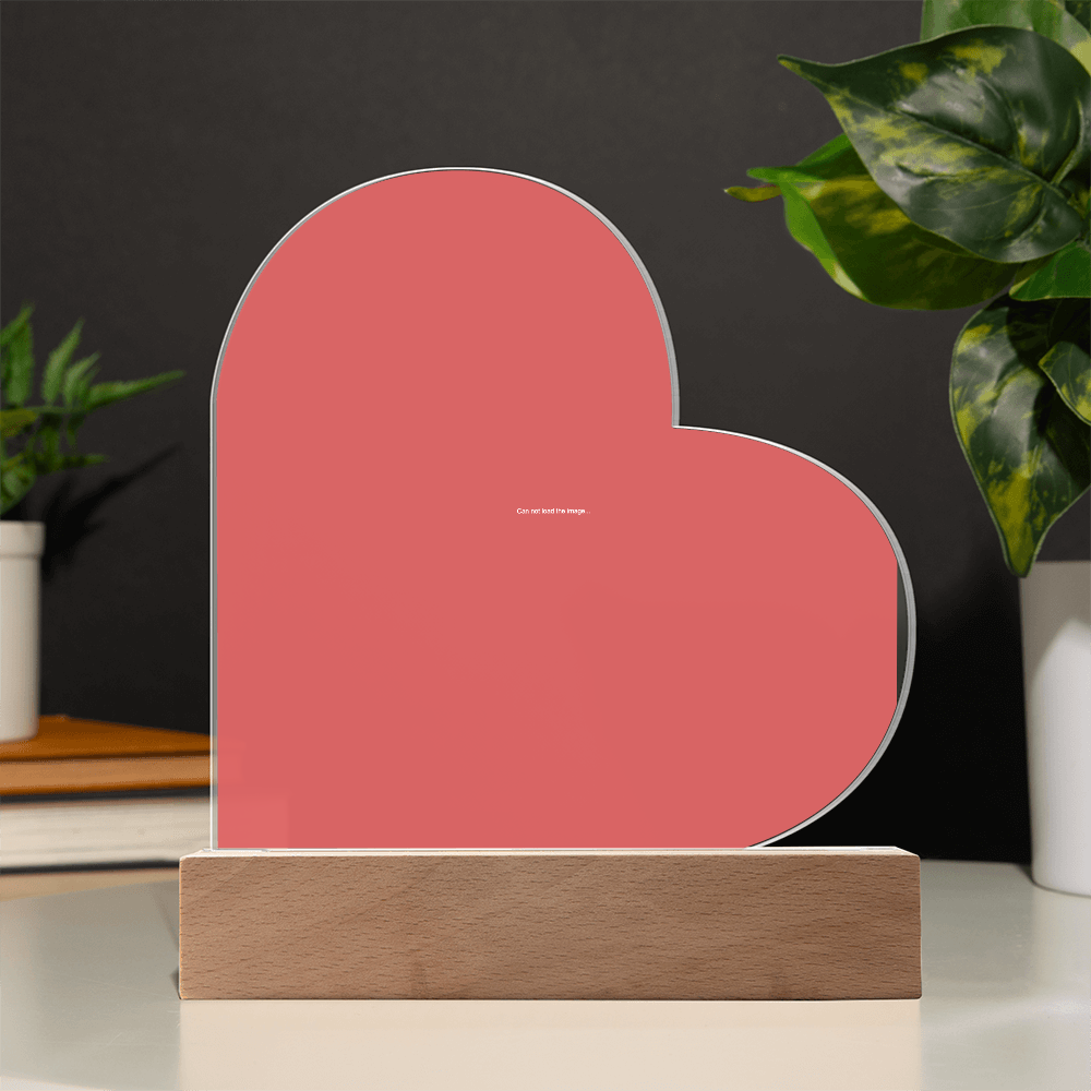 Targa a Cuore in Acrilico Personalizzata con Luce LED | Regalo Luminoso Unico