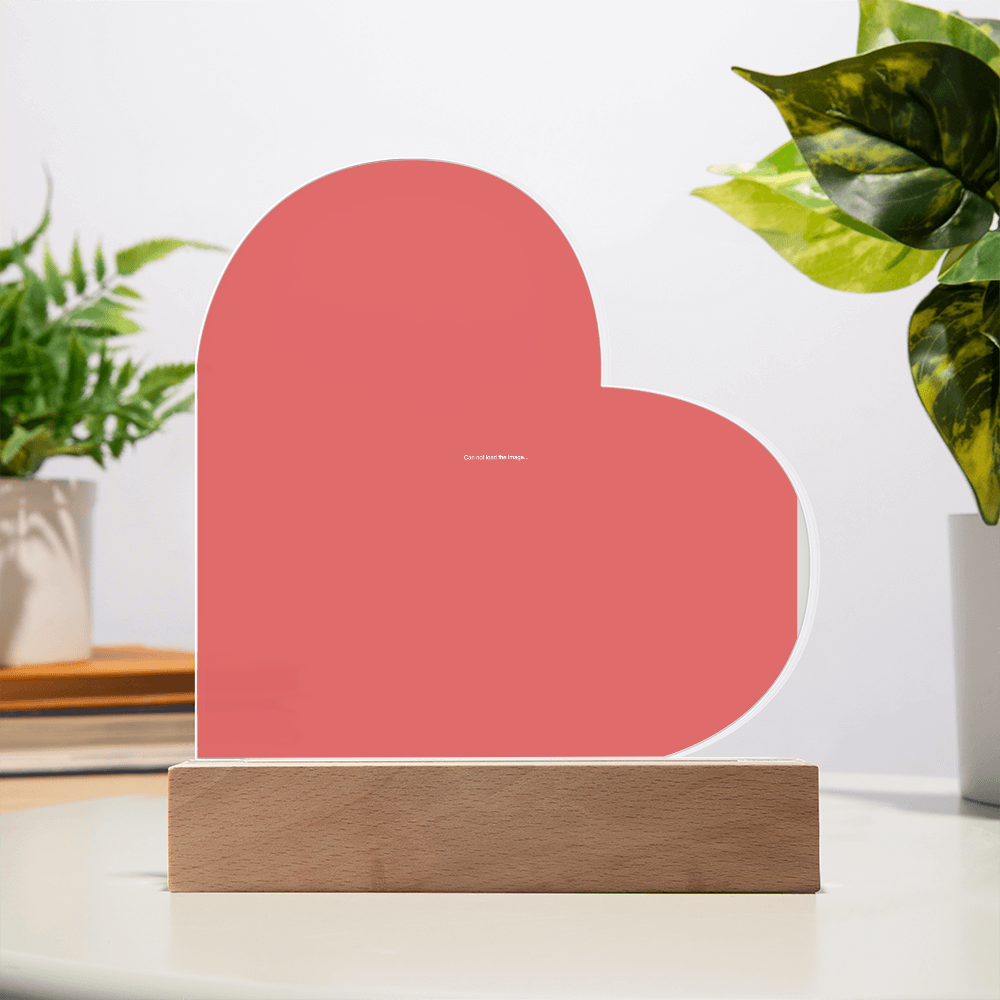 Targa a Cuore in Acrilico Personalizzata con Luce LED | Regalo Luminoso Unico