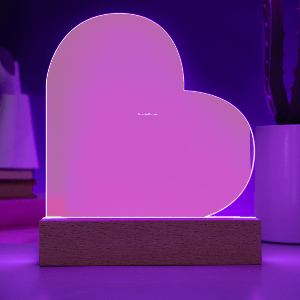 Targa a Cuore in Acrilico Personalizzata con Luce LED | Regalo Luminoso Unico