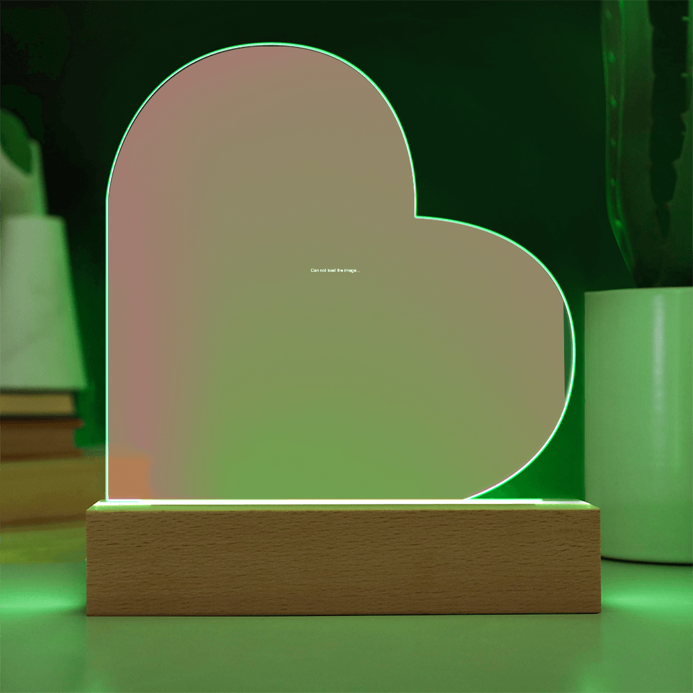 Targa a Cuore in Acrilico Personalizzata con Luce LED | Regalo Luminoso Unico