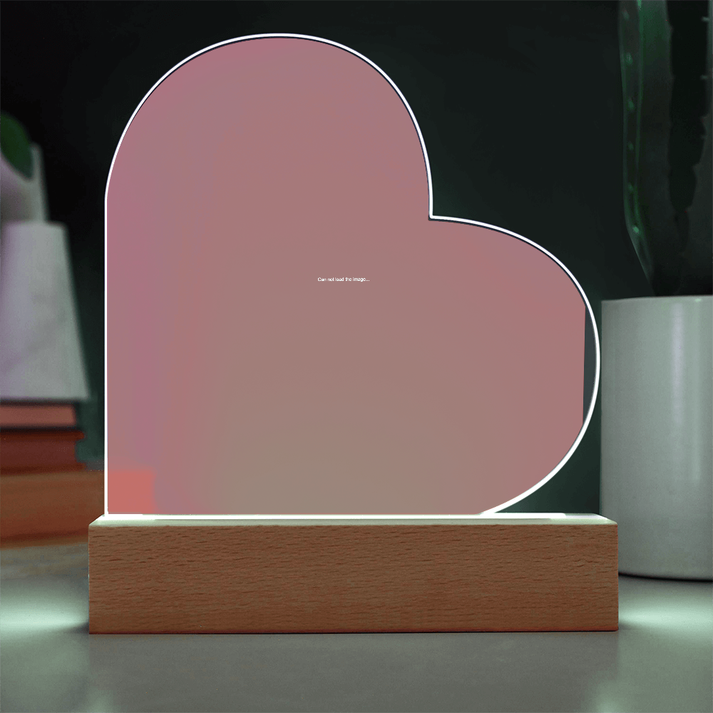 Targa a Cuore in Acrilico Personalizzata con Luce LED | Regalo Luminoso Unico
