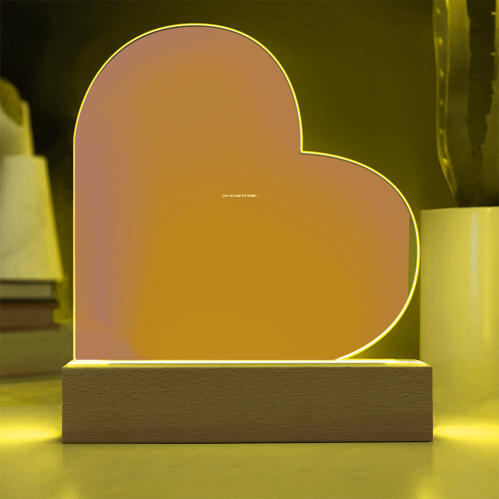 Targa a Cuore in Acrilico Personalizzata con Luce LED | Regalo Luminoso Unico