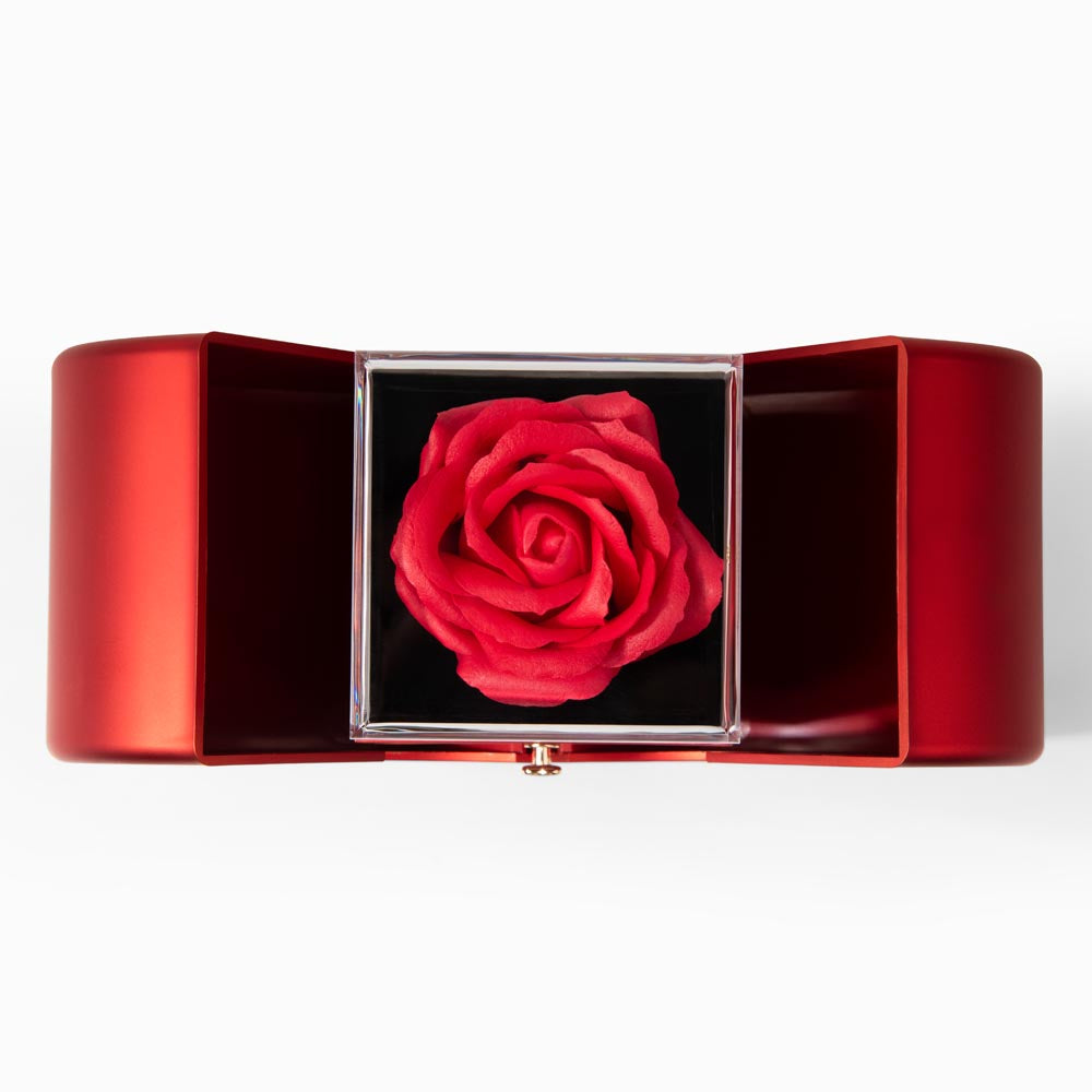 To My Soulmate - Love Knot Necklace & Red Rose Box